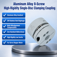 Accouplement à disque de serrage en alliage d'aluminium à 8 boulons, à diaphragme unique haute flexibilité pour moteur pas à pas et actionneur linéaire
