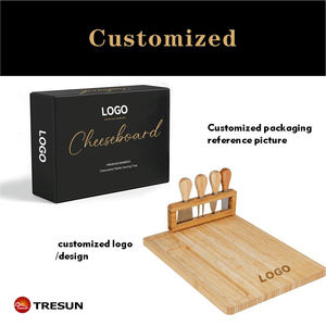 Ensemble planche à fromage et couteau en bambou-Ensemble de planches à charcuterie et plateau à fromage avec tiroir à couverts coulissant-pour viande et vin - Product Image 4