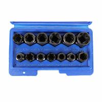 13Pcs Set Ekstraktor Mur, Kit Soket Penghilang Baut Rusak, Alat Penghapus Sekrup Hex yang Patah