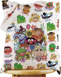 Bolsa de Mano WZMPA Miss Pig, Regalo para Fans de Frog, Bolsa de Hombro Reutilizable de <span class=keywords><strong>Foz</strong></span> Bear & Pepe, Mercancía de Gonzo & Walter - Product Image 1