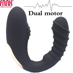 FAAK-G335 U-vibratore in silicone giocattolo del sesso per le coppie doppio shaker masturbatore per gli uomini e le donne per adulti vibratori - Product Image 2