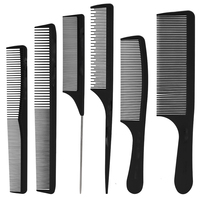 Ensemble de peignes à cheveux en plastique antistatique résistant à la chaleur avec logo personnalisé, peigne à dents larges pour la coiffure, peigne à queue de rat antistatique pour barbier
