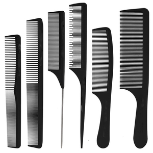 Ensemble de peignes à cheveux en plastique antistatique résistant à la chaleur avec logo personnalisé, peigne à dents larges pour la coiffure, peigne à queue de rat antistatique pour barbier - Product Image 1