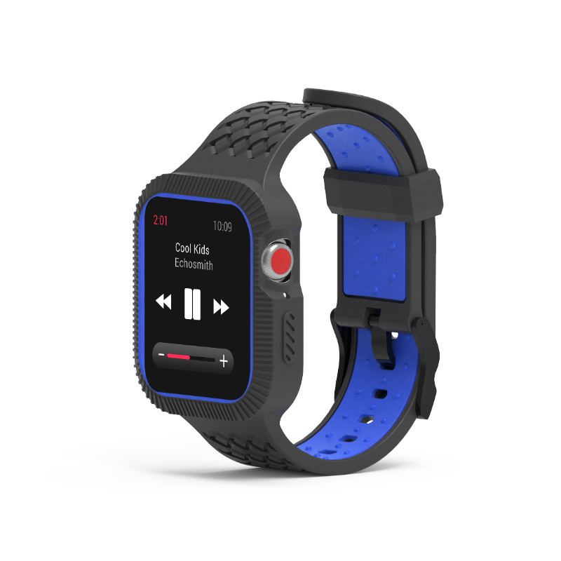 Para Apple watch 4/5 Correa iwatch correa de silicona reloj de Apple dos de color integrado Correa caso 40mm 44mm
