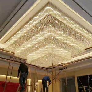 Illuminazione Personalizzata per Sale da Ricevimento, Moderno Lampadario di Cristallo LED di Lusso per Club, Matrimoni, Hotel e Ristoranti - Product Image 3