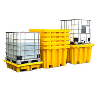 Palette de confinement anti-déversement ibc robuste en plastique déversement d'huile 1 tambour/2 tambour palette de déversement d'huile HDPE