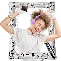 Cadre photo selfie gonflable en forme de notes de musique - Matériel PVC - Fournitures de fête sur le thème du karaoké pour mariages, anniversaires et plus encore