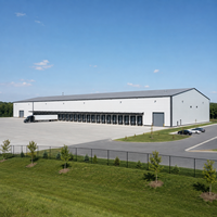 Entrepôt à grande portée en structure métallique conforme à la norme EN 1090, conçu pour les charges de vent, atelier métallique préfabriqué, bâtiment de stockage, garage, hangar