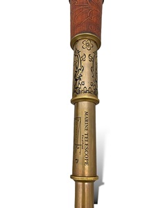 Télescope antique en laiton gravé de 16 pouces avec étui en cuir, jumelles nautiques vintage, télescope marin, décoration d'intérieur - Product Image 2