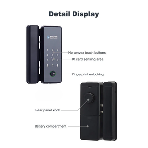 Kunci Pintu Kaca Geser Kantor TTlock App Cloud dengan Sidik Jari, Kata Sandi, NFC, Kartu Tanpa Kunci, Buka Kunci Tanpa Bor, Kunci Pintar untuk Kantor - Product Image 6