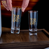 Verre à shot haut de 2 oz pour whisky, tequila, vodka