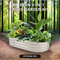 Jardinières de jardin ovales modulaires au design moderne, kit de pots de fleurs artificielles pour la maison et l'extérieur