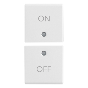 Two Half Buttons 1M On Off Symbols White Wall <b>Switches</b> - Product Image 1