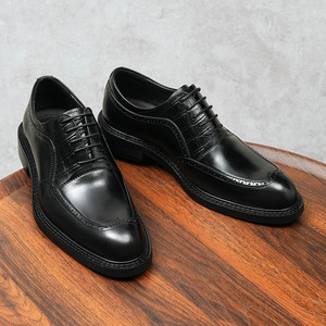 Chaussures Oxford de grande taille au design nouveau, vente directe, chaussures habillées décontractées en cuir véritable pour hommes, respirantes, antidérapantes - Product Image 4