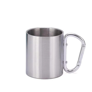 Kongbo Logo personnalisé 220ml Mousqueton d'<span class=keywords><strong>escalade</strong></span> à double paroi Mugs de voyage avec poignée Mousqueton de camping en acier inoxydable <span class=keywords><strong>Tasse</strong></span> à café - Product Image 4