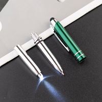 Stylo bille 3-en-1 avec stylet et LED, encre noire 1,0 mm, métal, personnalisé pour écrans tactiles, bureau, maison, cadeau promotionnel
