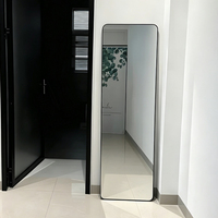 Miroir de sol autoportant pleine longueur, cadre rectangulaire en alliage d'aluminium, décoration moderne pour la maison
