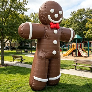 Décoration de Noël gonflable géante personnalisée en forme de bonhomme en pain d'épices brun avec LED réutilisable pour événement communautaire/Fêtes/Nouvel An - Product Image 5