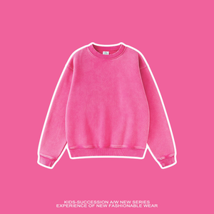 2025 Autumn and Winter Heavyweight Washed Velvet Children's Round Neck <strong>Hoodie</strong> <strong>Red</strong> Children's <strong>Hoodie</strong> Top for Men and <strong>Women</strong> - Product Image 3