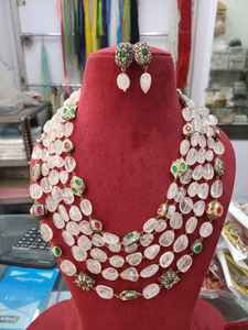 Fabricant Indien Plaqué Or Bollywood Perle Style Ethnique Mariage Fiançailles Perle Mala Collier Ensembles - Product Image 2