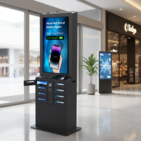 Armoire de charge et de désinfection UVC Y2 Power LIA Premium à 8 baies avec écran d'affichage numérique 43 pouces et station de charge de téléphone PD20W