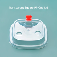 Nouvelles tasses carrées personnalisées en PP pour thé au lait avec couvercles, gobelets en plastique transparent épais jetables pour boissons froides
