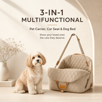 Lit pour chien pliable ovale portable, lit pour animaux de compagnie 3-en-1, siège de voiture pour chien, sac de transport pour animaux de compagnie, imperméable et matelassé pour chiens de petite et moyenne taille