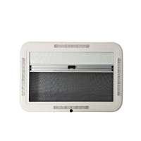 MAYGOOD Aluminium RV Skylight Anti-insecte Échappé Toit Ouvrant Caravane Remorque Ventilation Toit Fenêtre Puits de Lumière avec Lumières LED