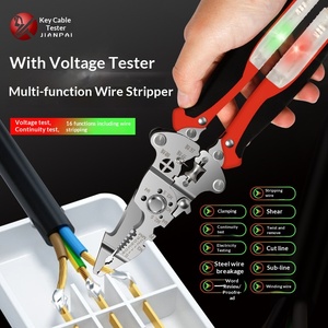 Pelacables multifunción con tarjeta llave para prueba de voltaje, herramienta de electricista para pelar y desforrar cables, alicates de punta fina - Product Image 2