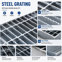 Grille de drainage robuste en acier au carbone 235, couvercle de tranchée de taille standard 1M 1.2M