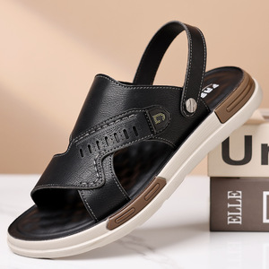 Sandalias de Cuero Genuino para Hombre, Punta Abierta, Casuales, Transpirables, con Suela de Goma, para el Verano - Product Image 3