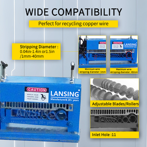 Machine à dénuder les fils Lansing M40-1 40mm, automatique, 0.37KW/0.75KW, pour câbles en cuivre, usage domestique, traitement des fils M40-1 - Product Image 4