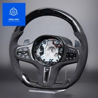 Setir BMW G20 G30 G05 LED Serat Karbon Alcantara dengan Pemanas Getaran ACC untuk Seri 3 5 X3 X5 Racing Wheel