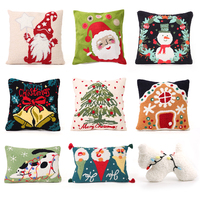 Coussin décoratif carré doux et confortable à thème de Noël pour la décoration de la maison