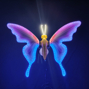 <strong>LED</strong> Outdoor Rainproof Simulation Dynamic Static butterfly Light Play <strong>Net</strong> Celebrity Punch Card Park Garden Decoration - Product Image 2