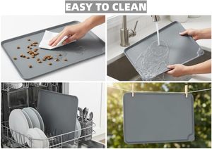 Silicone Pet Bowls Mat Non Slip Pet Food Mat for Dog Cat Foldable Pet Feeding Mat Waterproof <b>Placemat</b> for Indoor Outdoor Travel - Product Image 4
