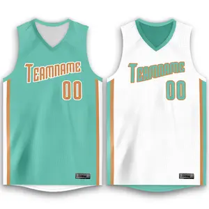 Sublimação Roupas De Basquete T Shirt Coletes Equipe Bordado Patch Moda Design Personalizado Mens Teal Basketball Jerseys