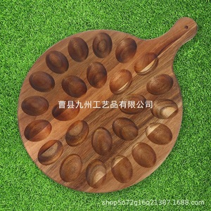 ชั้นวางไข่ไม้ทรงกลม ชั้นวางไข่ในครัวแบบแบ่งช่อง ทำจากไม้เนื้อแข็ง - Product Image 3