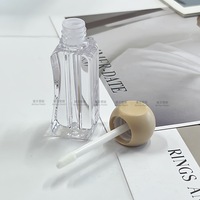 Nouveau tube de brillant à lèvres/huile à lèvres en plastique à tête ronde irrégulière de 3 ml, rechargeable, emballage cosmétique personnalisé disponible