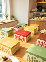 Offre Spéciale : Boîte à Tiramisu Personnalisée Imprimée Multicolore, Emballage Alimentaire en Papier Sûr pour Boulangerie, Mariage et Desserts