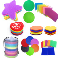 Marqueurs de tapis multifonctionnels pour la maternelle et la petite enfance, inscriptibles, réutilisables, lavables, avec attaches auto-agrippantes, pour les jeux sportifs parent-enfant