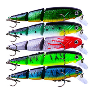 Juego de Señuelos de Pesca de lubina, 3 segmentos, pececillo hundido, Wobblers de lubina articulados múltiples, cebo duro de plástico - Product Image 5