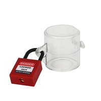 Couvercle de verrouillage de sécurité PC transparent pour interrupteurs à bouton-poussoir électriques déverrouillage par clé hauteur intérieure 47mm convient aux interrupteurs 22.7-29.8mm