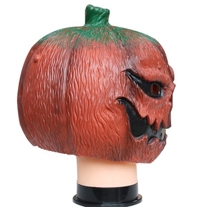Máscara de cabeza de calabaza de Halloween, tamaño único, accesorio de látex para disfraz, cosplay, fiesta de disfraces - Product Image 4