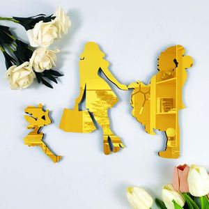 Autocollant mural 3D en acrylique miroir, fait main, personnalisé, 20 cm, motif fée crème glacée en relief, avec adhésif en mousse, écologique, vente chaude - Product Image 3