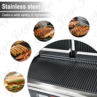 Grill électrique à contact avec contrôle de température indépendant des deux zones, minuterie numérique, sans points froids locaux, OEM, grill panini