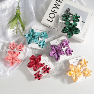 夏のビーチスタイルホリデーギフトHawaiianlプルメリアヘアクリップ滑り止めフラワーヘア爪クリップ女性用 - Product Image 5