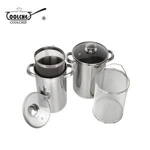 Pot de cuisson péruvien en acier inoxydable, avec panier en maille - Product Image 1