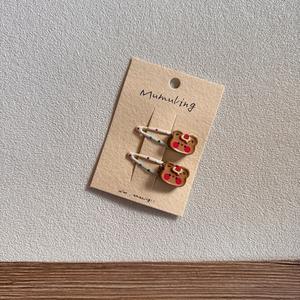 Barrettes à cheveux en plastique pour enfants, mignonnes, motif dessin animé, écologiques, colorées à pois, pour bébés, 5*3.5cm, pour cheveux lâches - Product Image 4