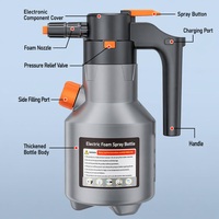 Pulvérisateur de mousse sans fil portatif pour lavage de voiture 2000 ml, à batterie, pour le detailing intérieur/extérieur et l'entretien des plantes